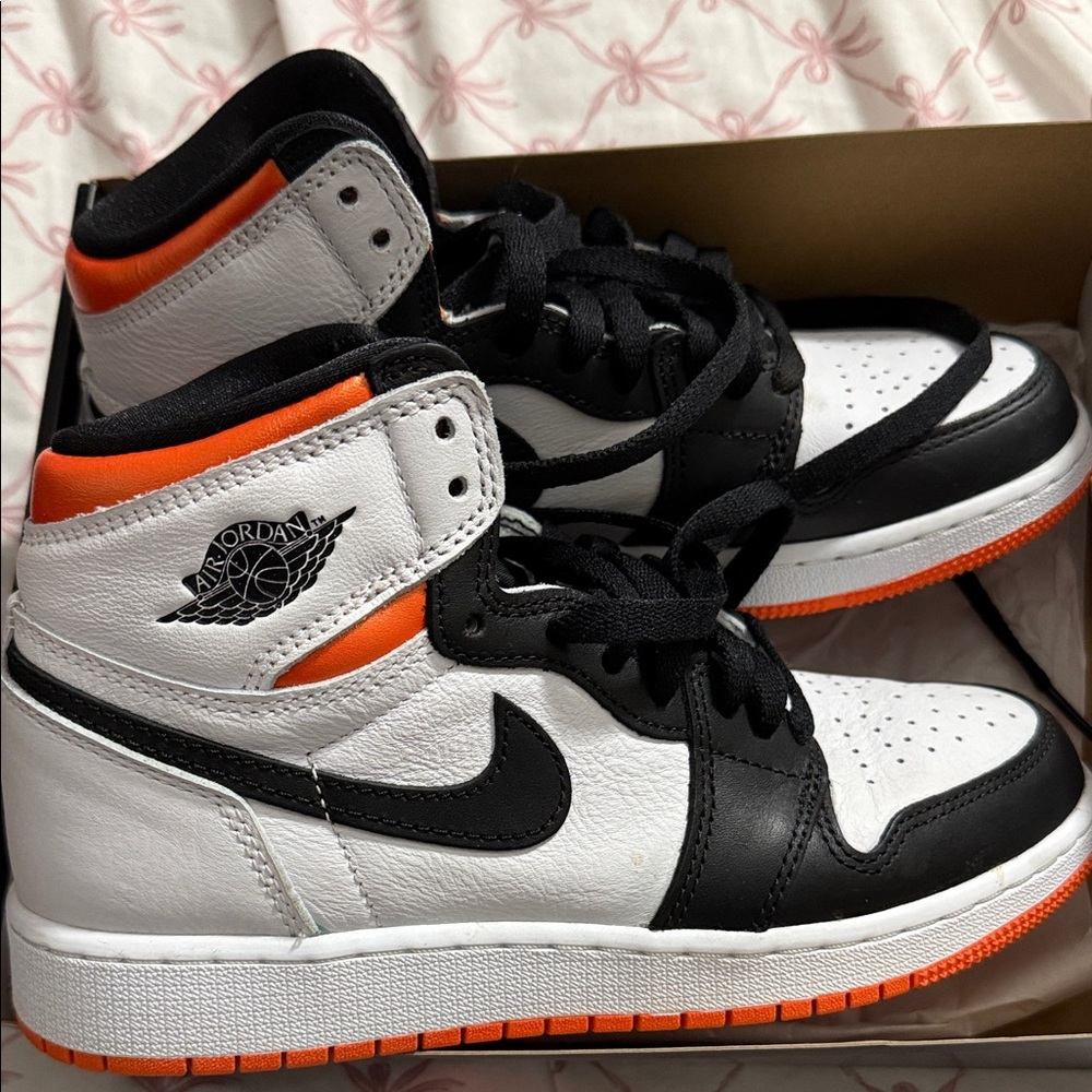 Jordan High-Top Sneakers in Black, White, and Orange